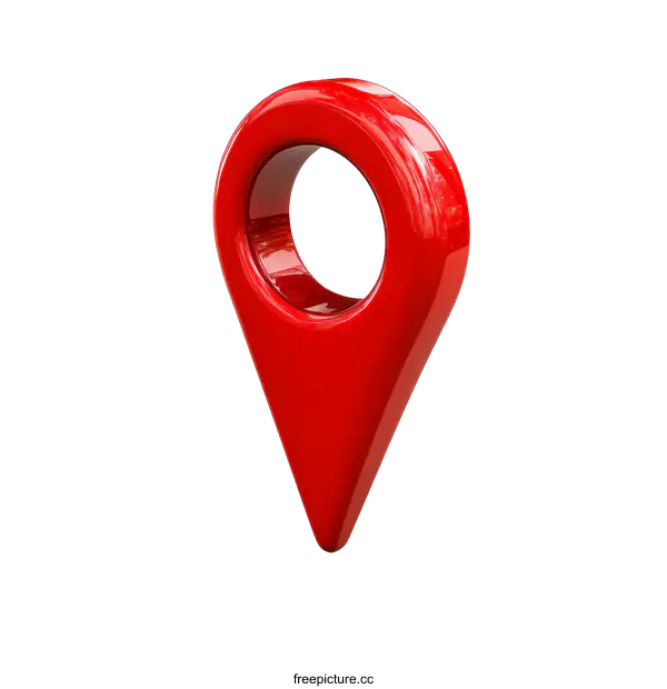 [Transparent Background PNG]3D Red Location Marker Icon