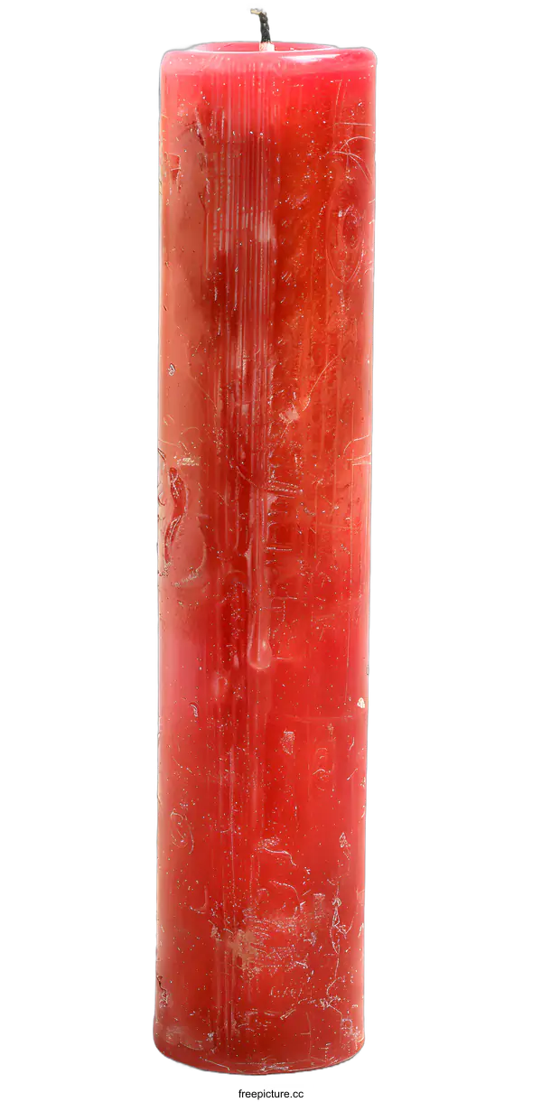 [Transparent Background PNG]Single Red Candle On White Background