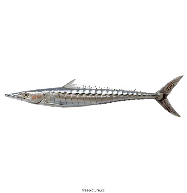 [Transparent Background PNG]A Large Barracuda Fish Isolated on White Background