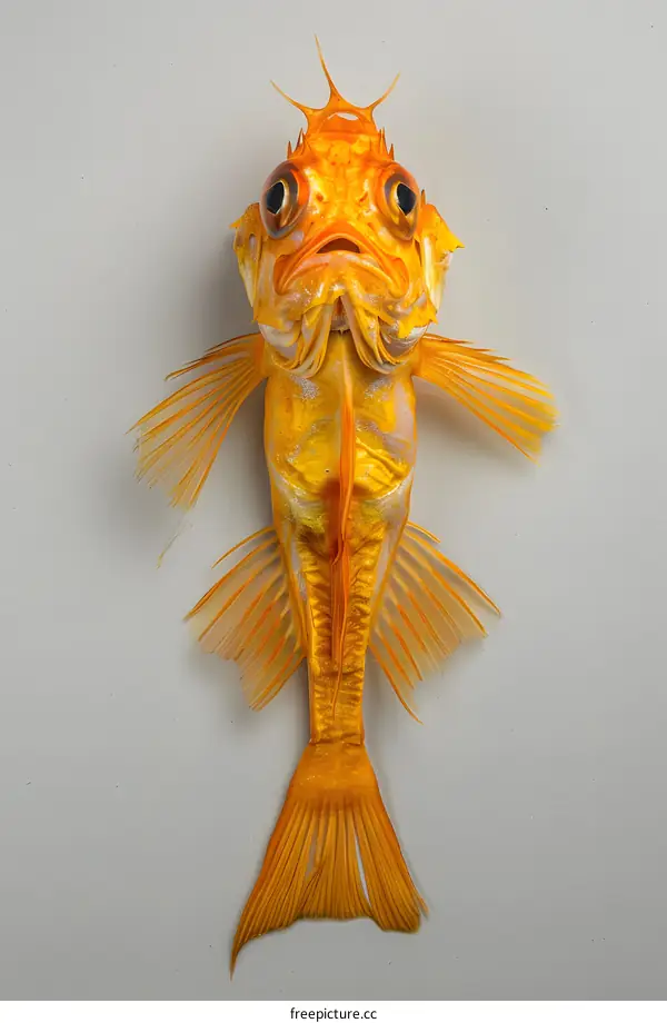 Orange Fish on White Background