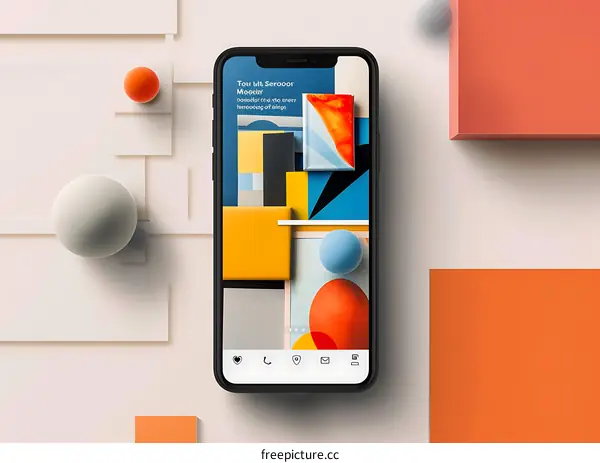 Geometric Shapes and Colors on a Smartphone Screen