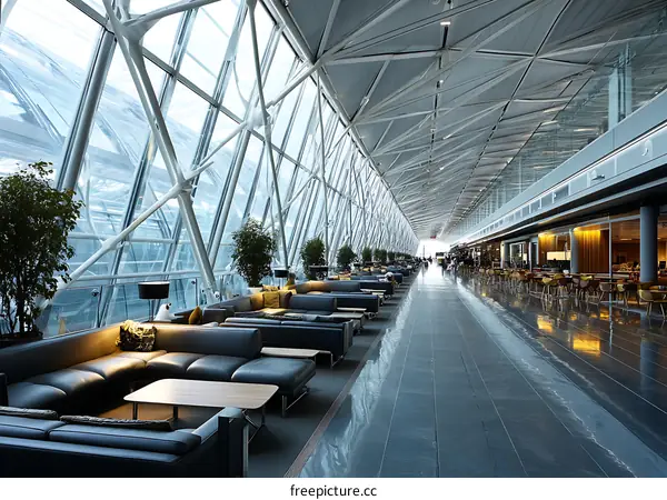 Modern Airport Lounge with Comfortable Seating
