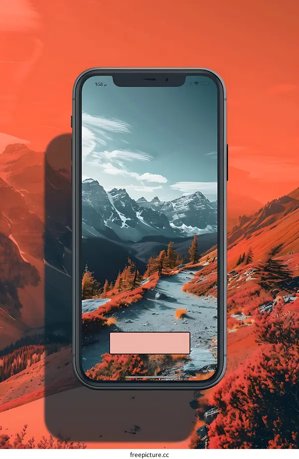 Smartphone Display Showing Mountain Path App