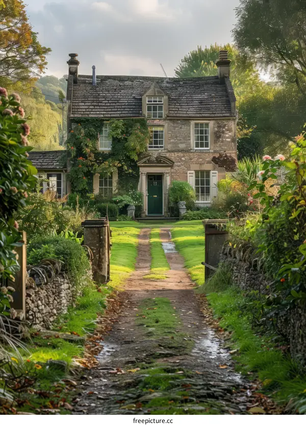 Picturesque English Stone Cottage in the Countryside