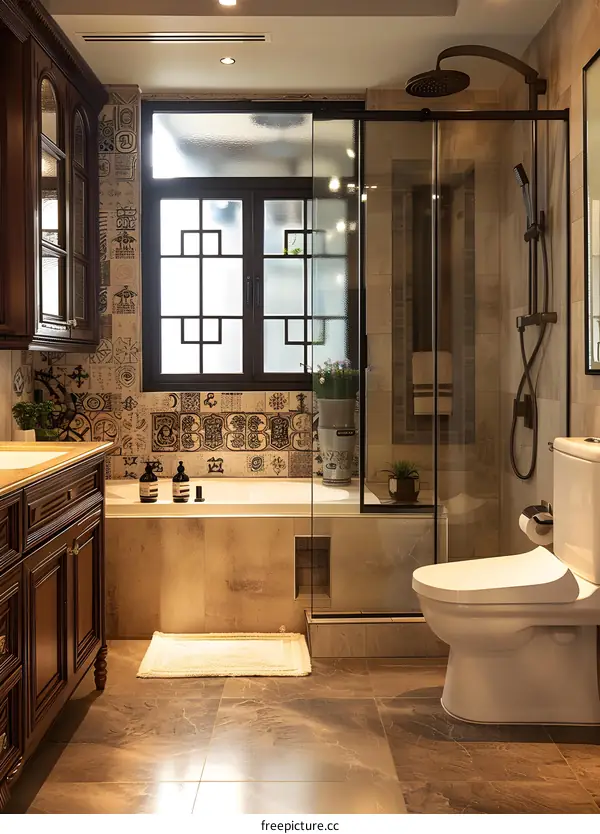 Wooden bathroom cabinet renderings