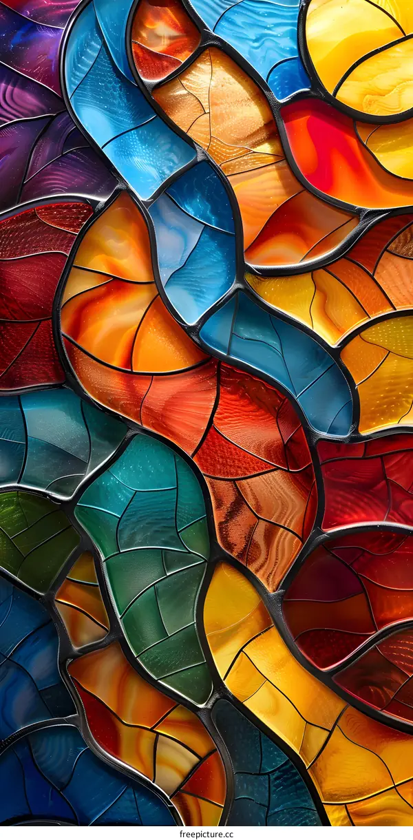 Abstract Colorful Stained Glass Pattern