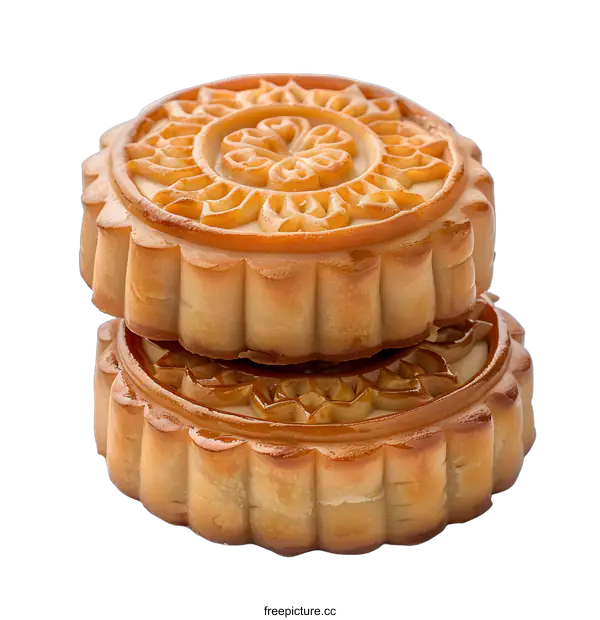 [Transparent Background PNG]Two Delicious Mooncakes