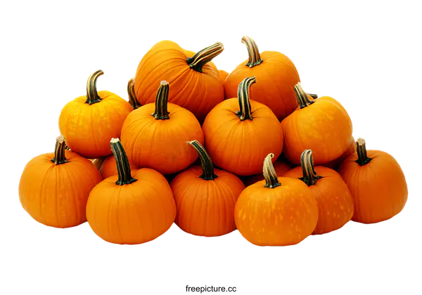 [Transparent Background PNG]Pile of Pumpkins on White Background