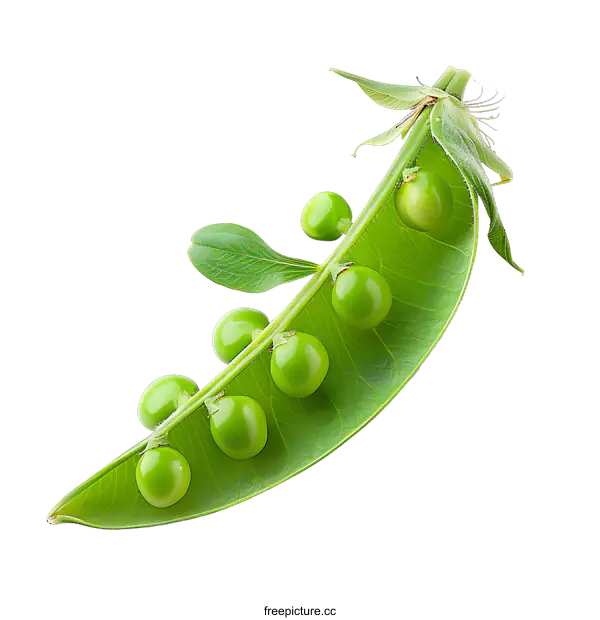 [Transparent Background PNG]Green Peas Pod on White Background
