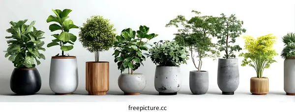 Collection of Potted Plants in Various Styles