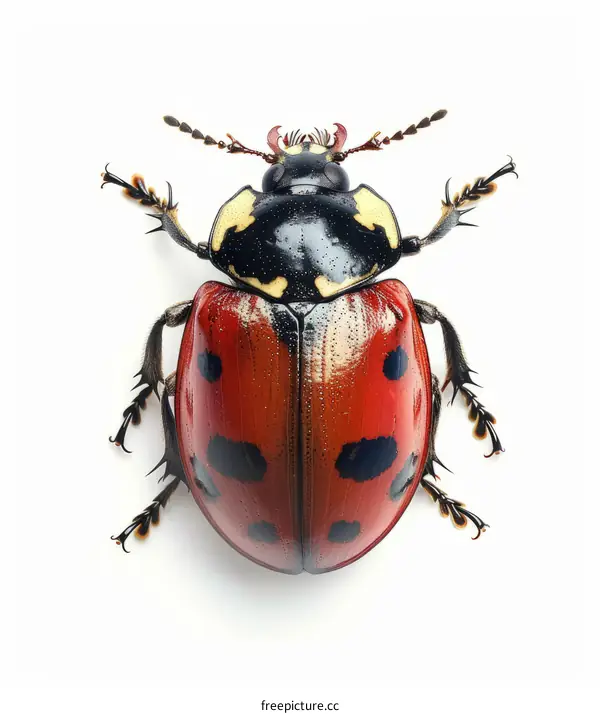 A red ladybug with black spots on its back