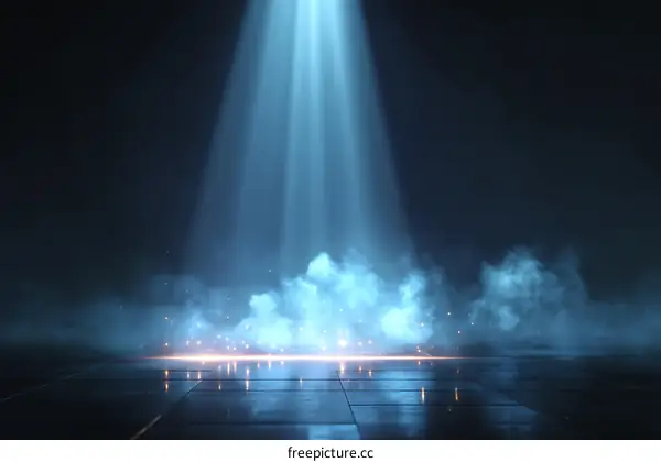 Spotlight on Foggy Stage Floor Illustration
