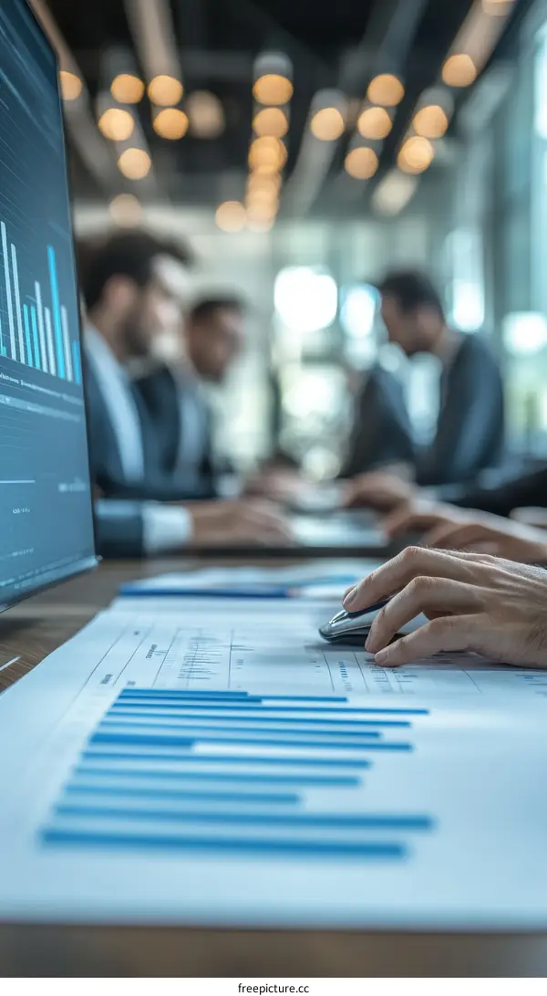 Business Meeting Analyzing Graphs