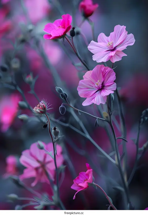 Close Up of Pink Flowers in a Garden
