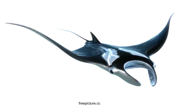 [Transparent Background PNG]Majestic Manta Ray in Flight