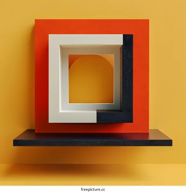 3D rendering geometric shapes composition with bright colors