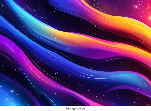 Abstract Neon Wavy Lines Background