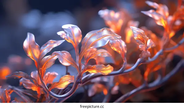 Glowing leaves and branches