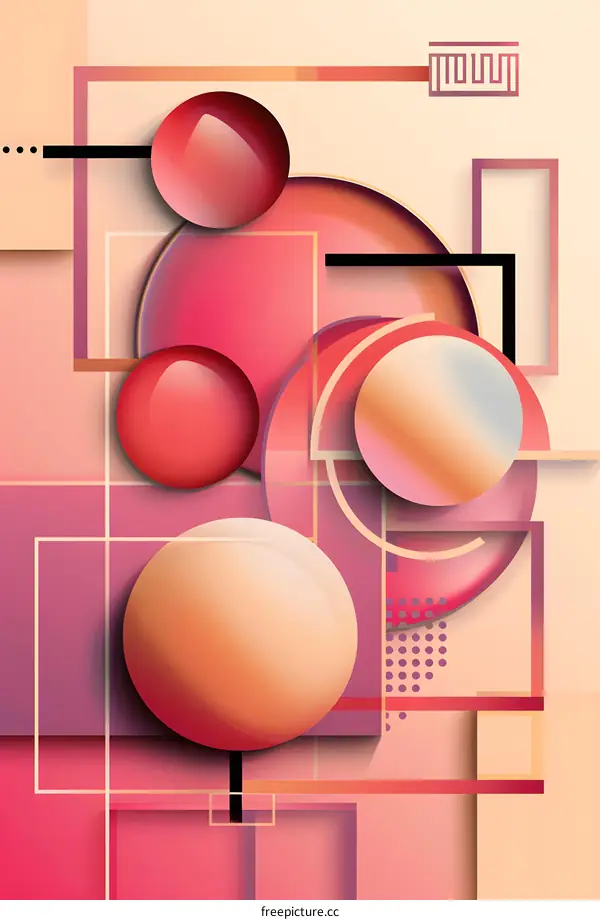 Abstract Background with Geometric Shapes and Circles