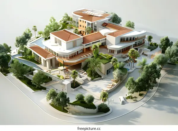 A Modern House Surrounded by Palm Trees