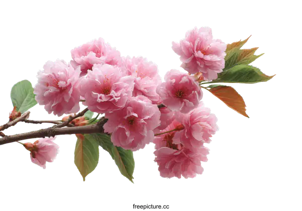 [Transparent Background PNG]Beautiful Pink Cherry Blossom Branch