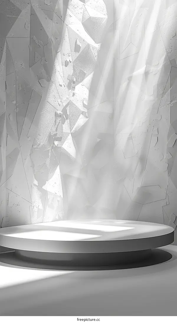 White Podium with Spotlight for Product Showcase