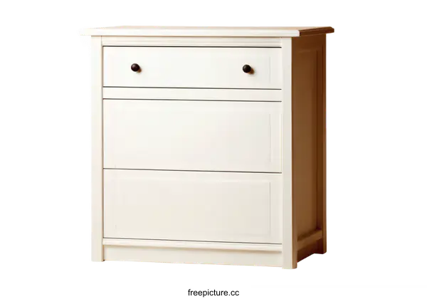 [Transparent Background PNG]Classic White Wooden Chest of Drawers