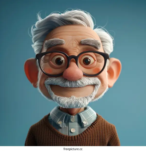 3D rendering of a grandpa