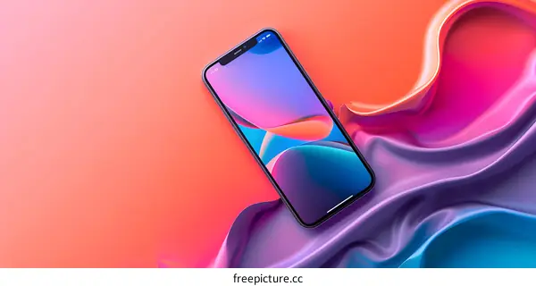 Abstract Phone Background with Colorful Fabric