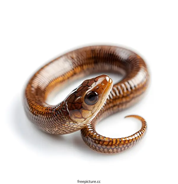 Brown Snake on White Background