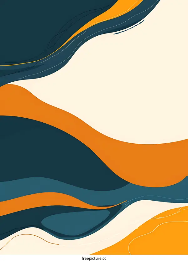 Abstract Background With Orange Blue And White Colors