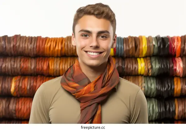 Portrait of a young man with a scarf