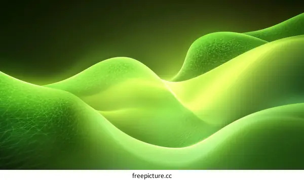 Abstract Green Wave Background Design