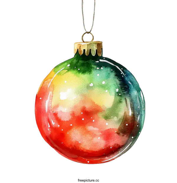 [Transparent Background PNG]Watercolor Christmas Ornament Illustration