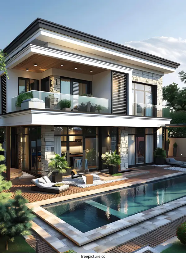 Modern house with swimming pool