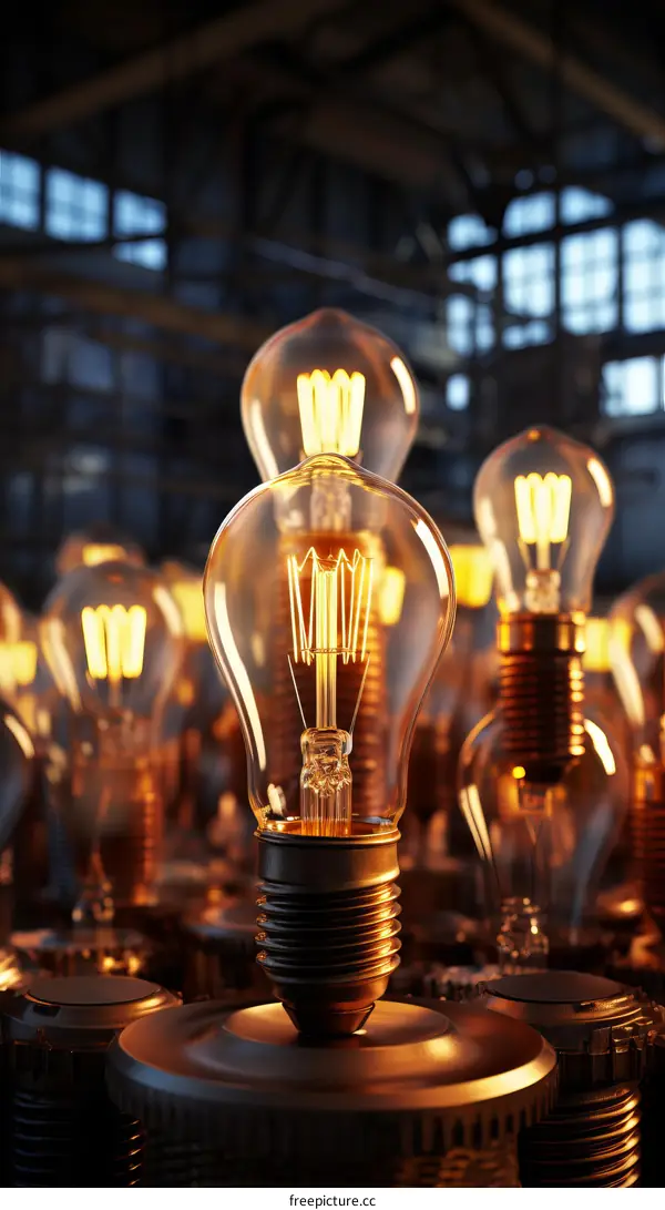 Light bulbs in a factory