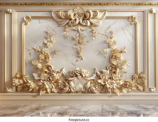 Classic Damask Floral 3D Wall Panel