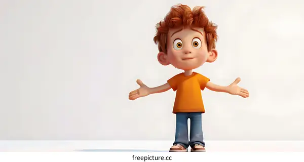 3D cartoon character of a boy