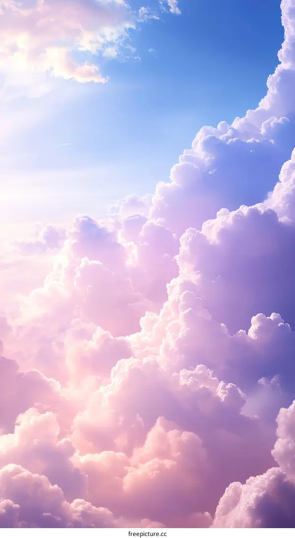 Beautiful Sky with Fluffy Clouds