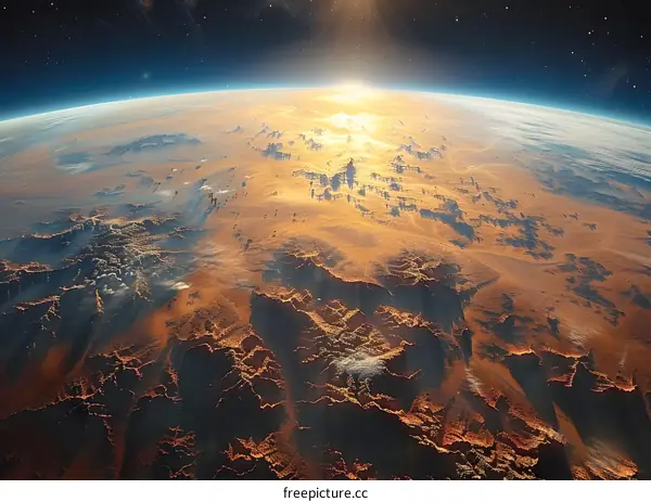 Sunrise Over Mars From Space