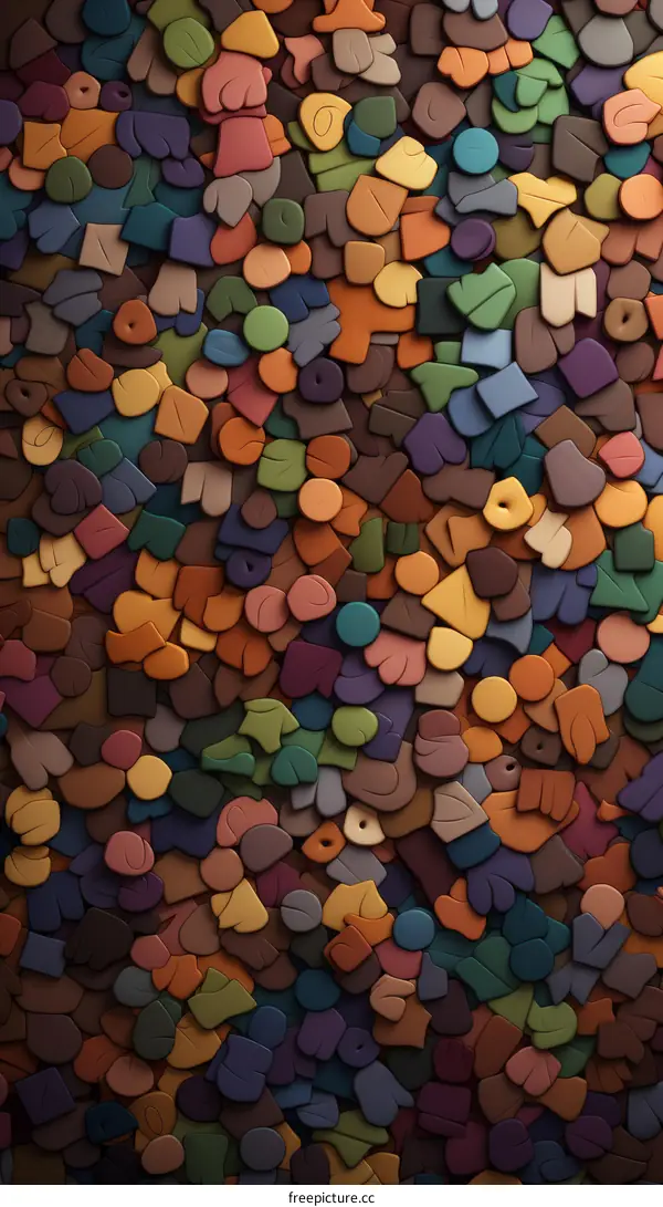 Colorful 3D pebbles background