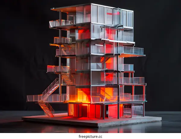Modern Glass and Steel Building Model