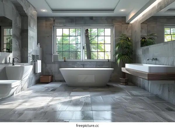 Modern Grey Bathroom Interior Design