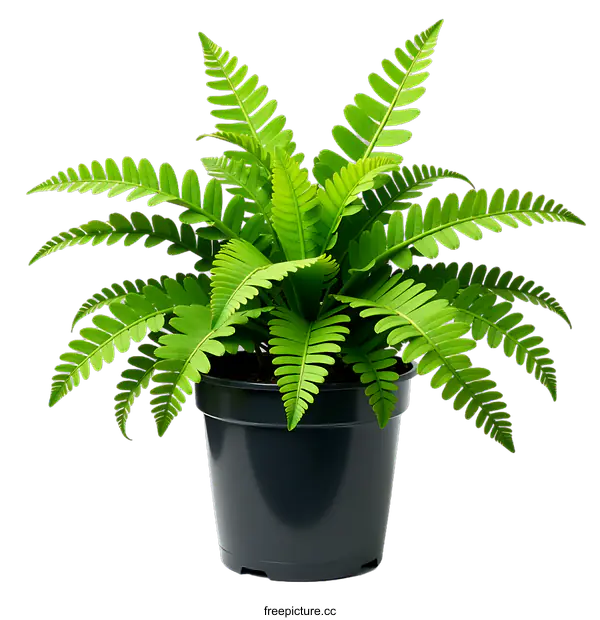 [Transparent Background PNG]Green Fern Plant in a Pot