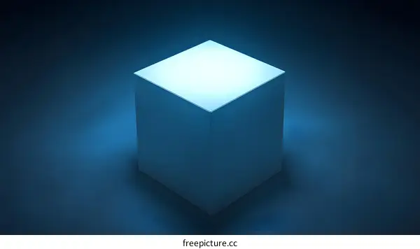 Blue Cube Light Minimalist Background