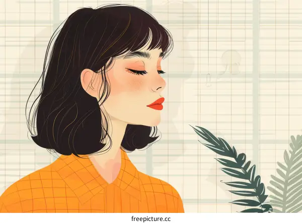 A thoughtful young woman with freckles on her face