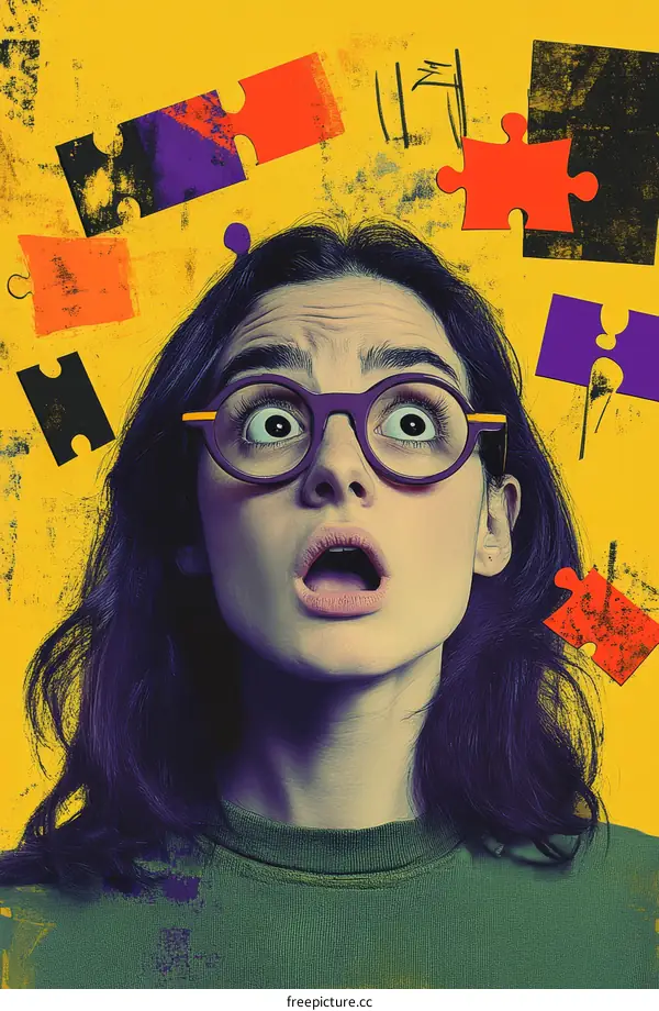 Puzzled Woman Facing Challenges