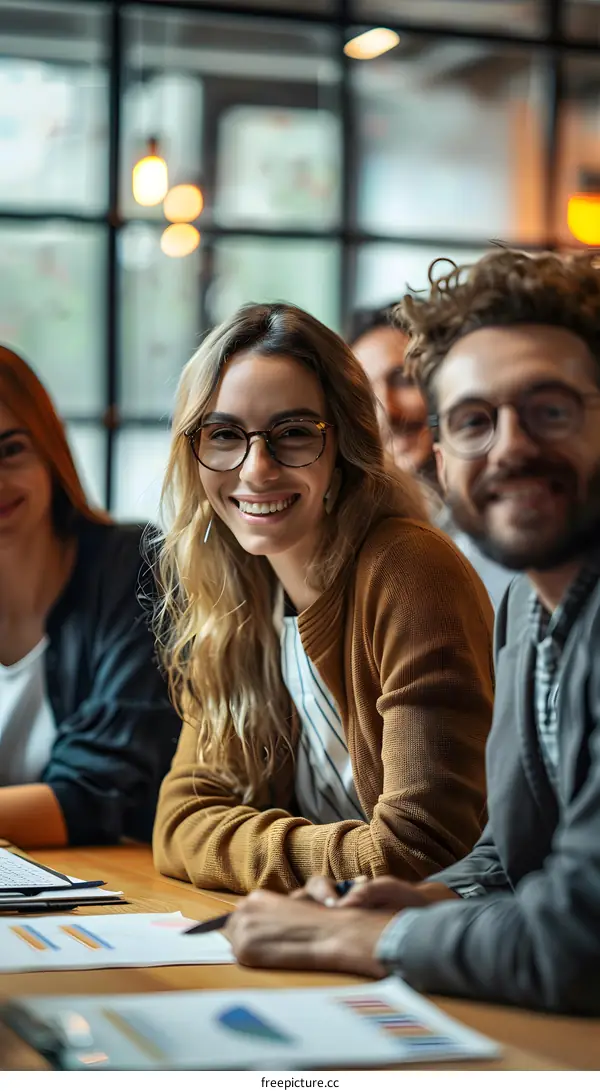 portrait of a group of business people in a meeting