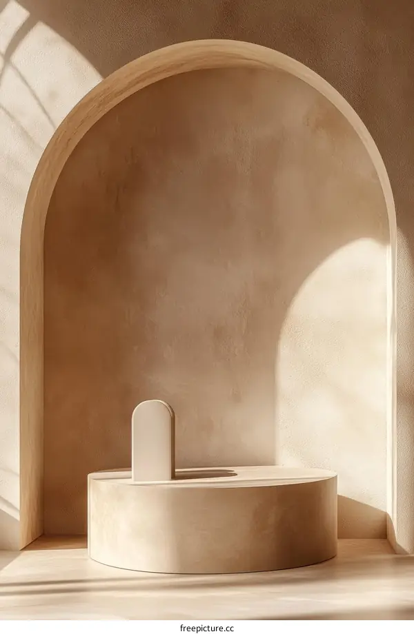 Beige Minimalist Archway Display Podium