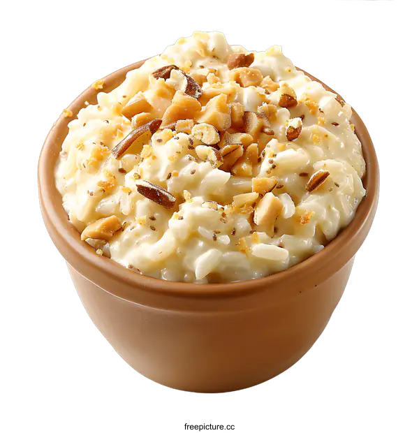 [Transparent Background PNG]Rice pudding with almonds and peanuts